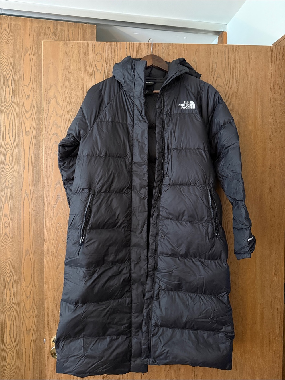 The North Face Women's Black Long Puffer Coat with Hood